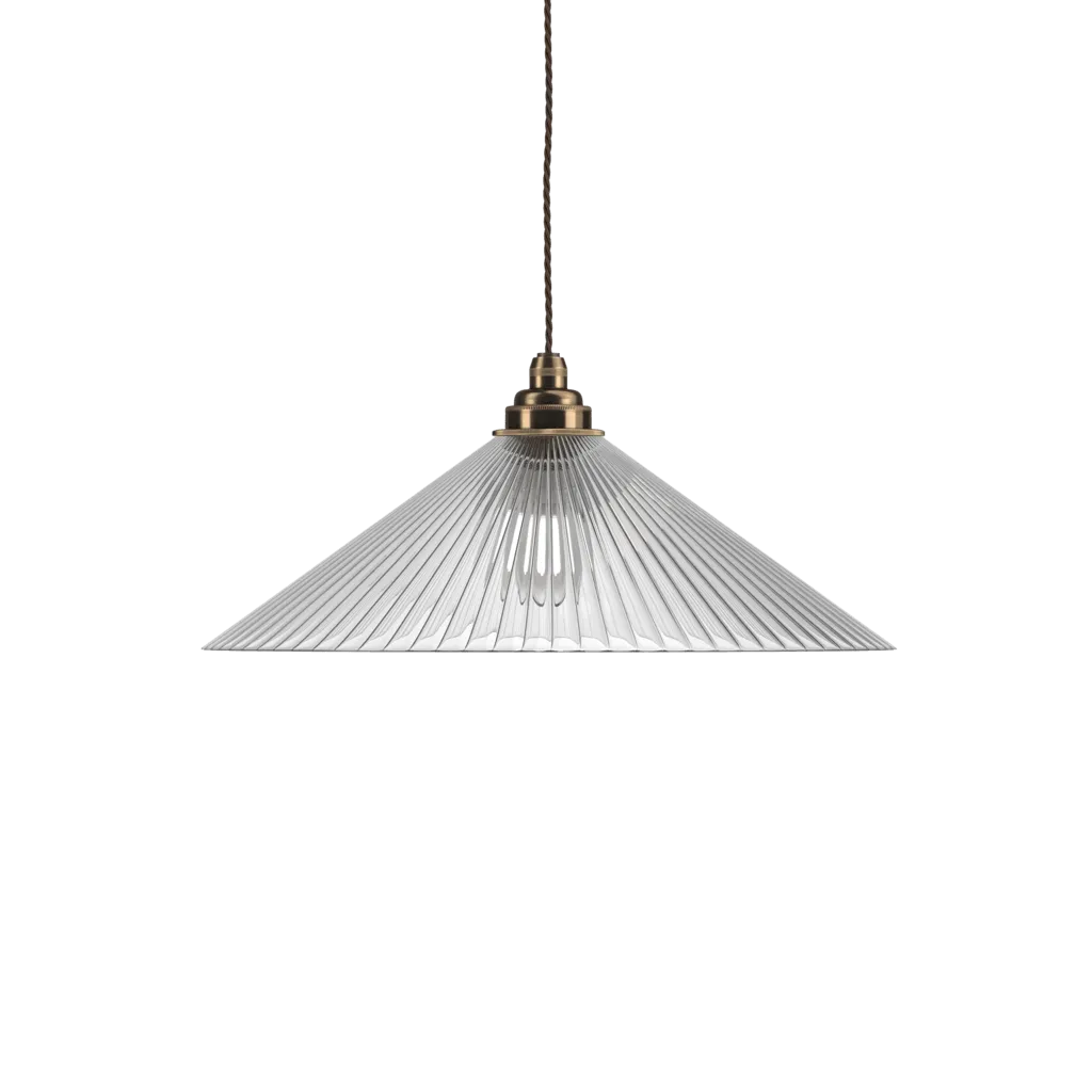 Coolie Ribbed Glass Pendant Light Hay