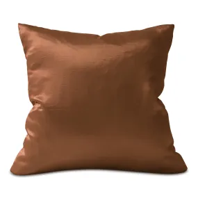 Copper Solid Faux Silk Throw Pillow Cover 20x20