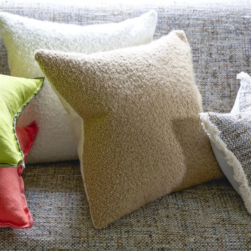 Cormo Natural Boucle Throw Pillow by Designers Guild