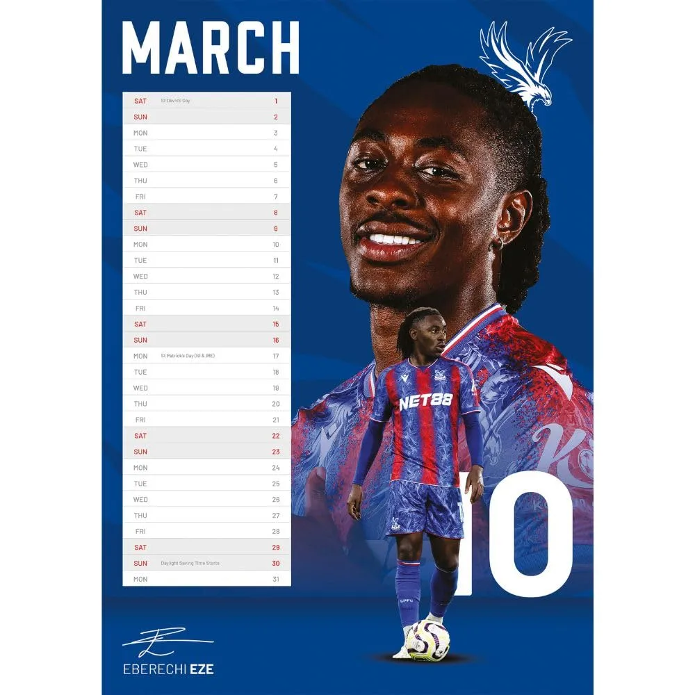 Crystal Palace FC Official 2025 A3 Calendar