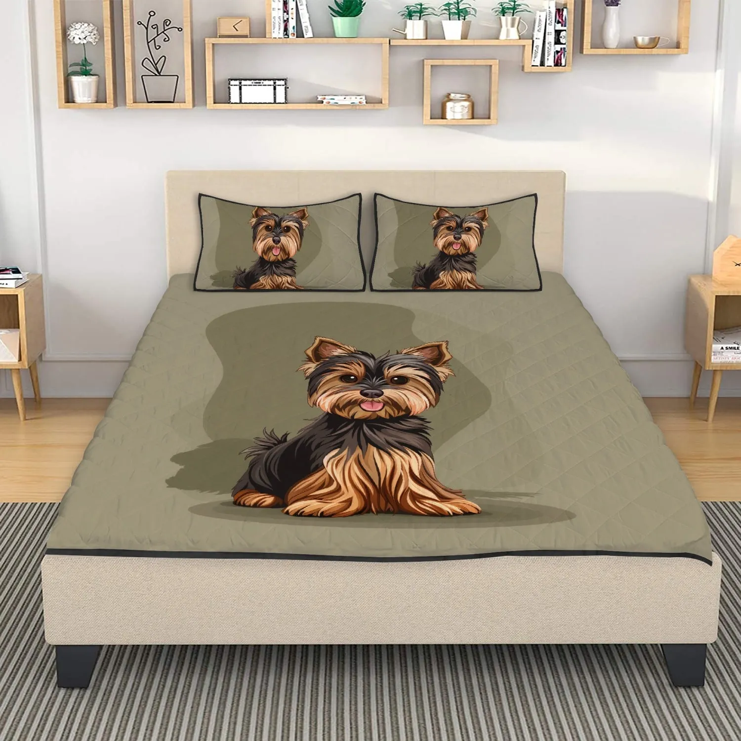 Cute Yorkie Bed Set