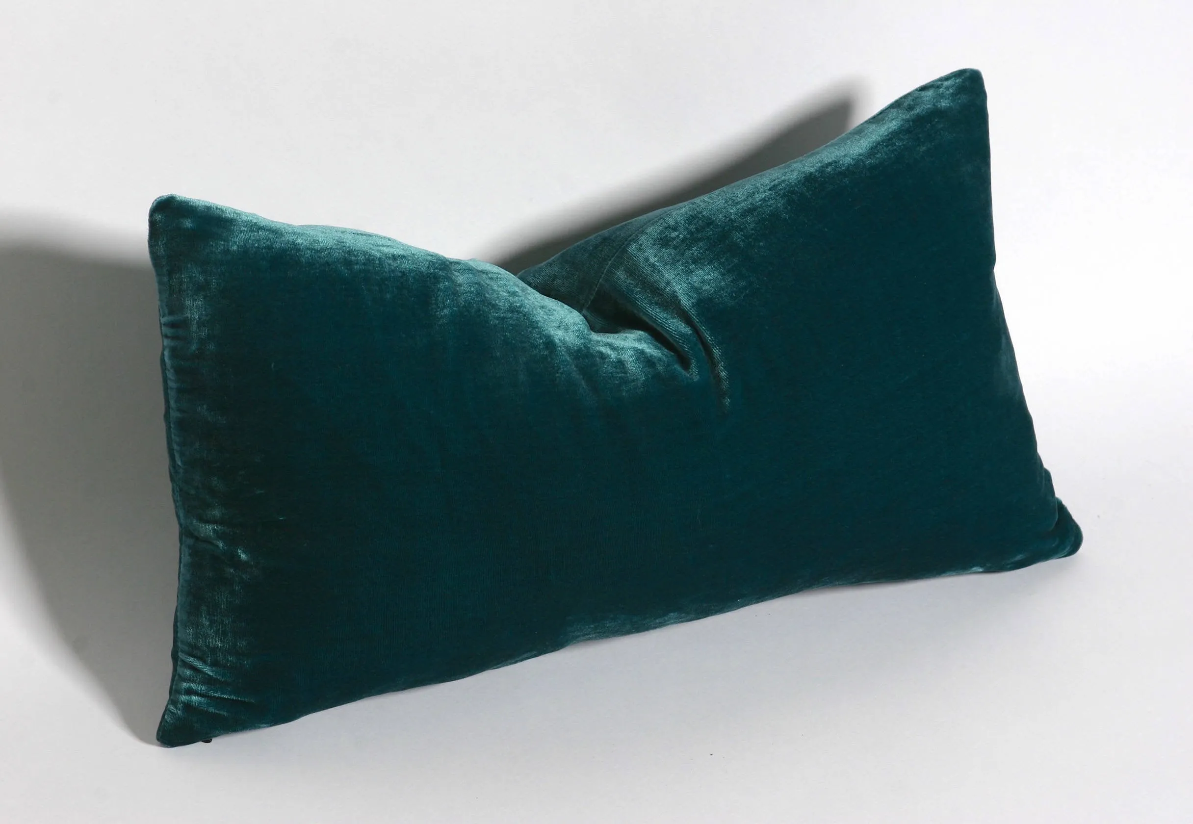 Dark Teal Real Silk Velvet Zipper Pillow Cover / Expensive Dark Blue Velvet Cushion cover / Solid High End Velvet pillow cover