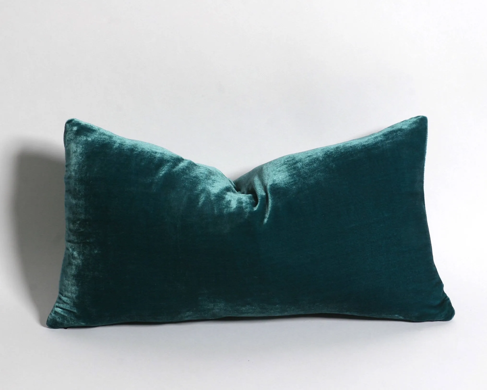 Dark Teal Real Silk Velvet Zipper Pillow Cover / Expensive Dark Blue Velvet Cushion cover / Solid High End Velvet pillow cover