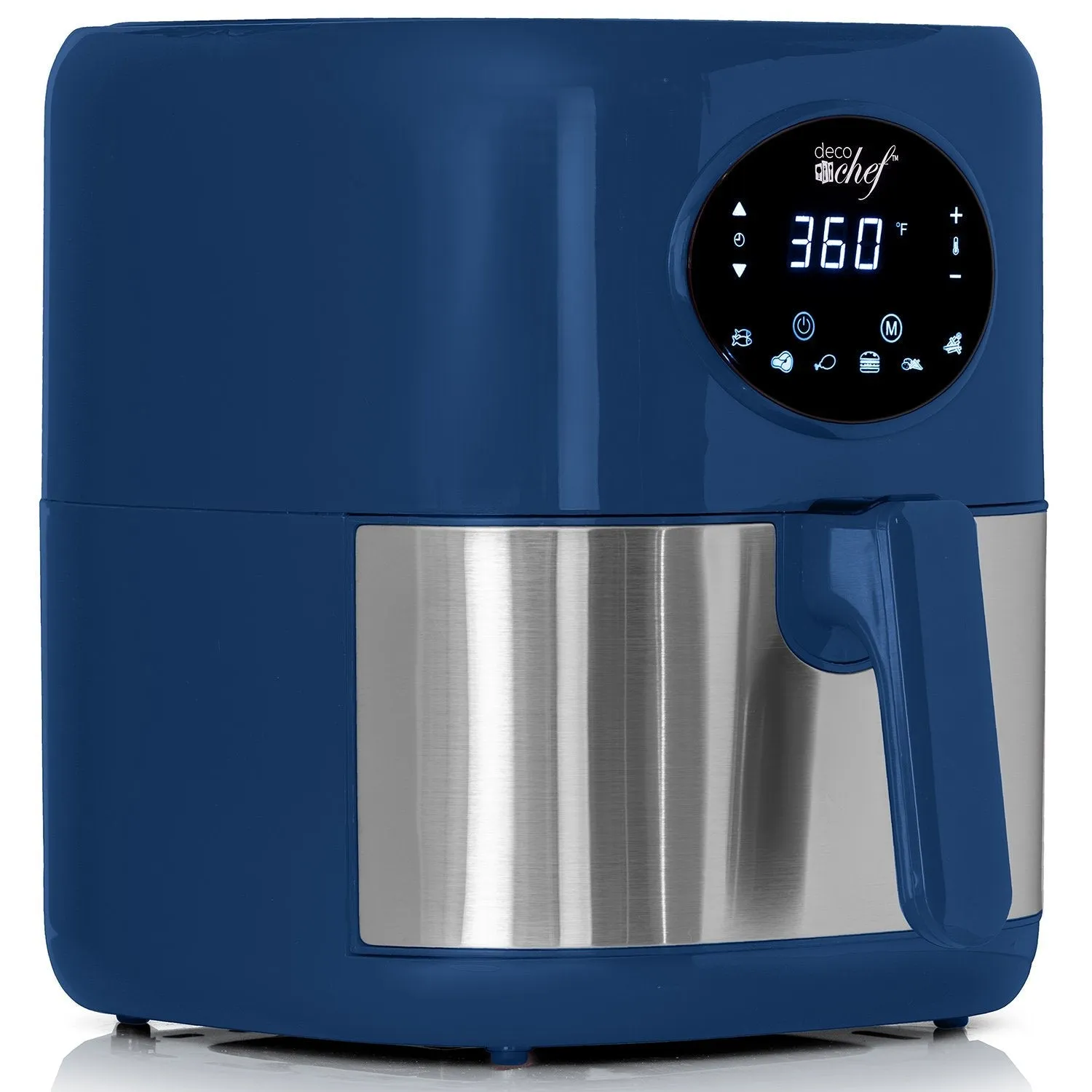 Deco Chef 3.7QT Digital Air Fryer   6 Cooking Presets, Blue   Deco Chef 16-Piece Knife Set