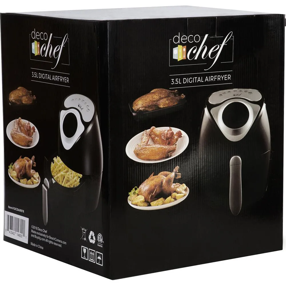 Deco Chef 3.7QT Electric Oil-Free Digital Air Fryer for Healthy Frying - Open Box