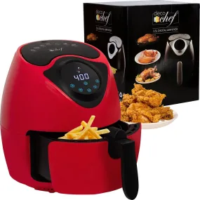 Deco Chef 3.7QT Personal Digital Air Fryer, 7 One-Touch Cooking Programs, 1300W, Red