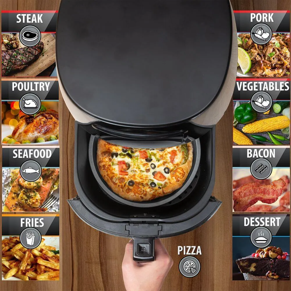 Deco Chef Digital 5.8QT Electric Air Fryer (Black) with Gourmet 12-Piece Knife Set