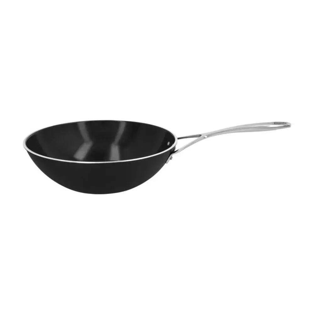 Demeyere 1008007 AluPro 12" Ceramic Nonstick Aluminum Wok, Black Matte