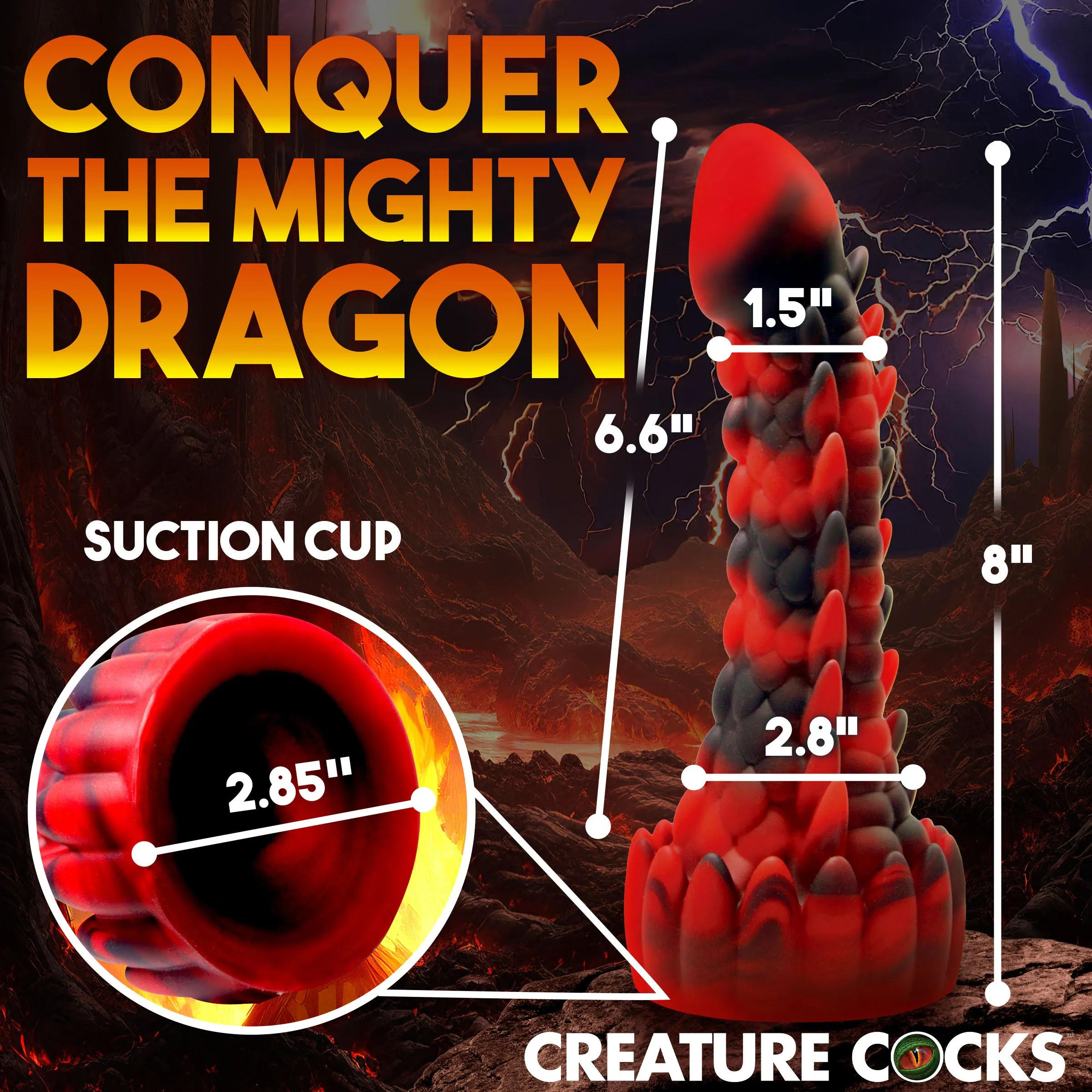 Demon Rising Scaly Dragon Silicone Dildo