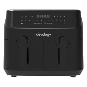 Devology Double Air Fryer - 9L - 2 x 4.5L Independent Dual Zone Air Fryer