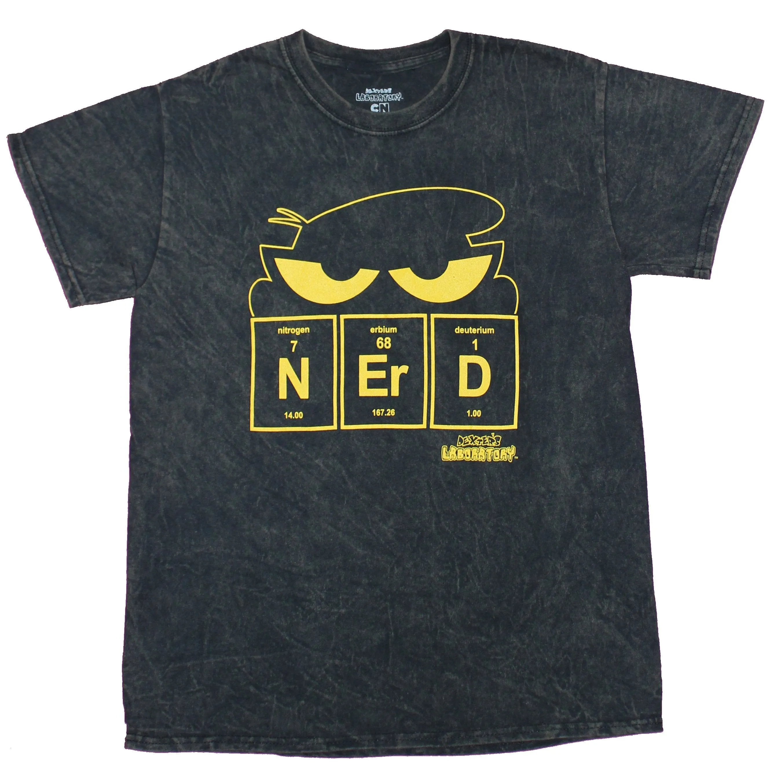 Dexter's Laboratory Mens T-Shirt  - Perodic Table Nerd Shiftyy Eyes Image