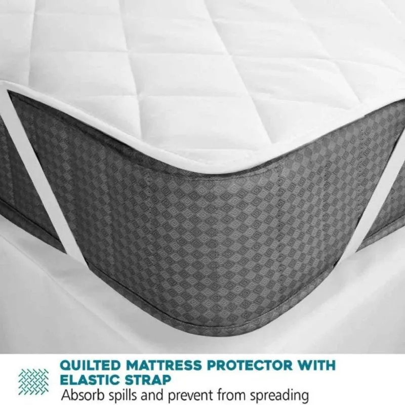 Diamond Pattern Fitted Mattress Topper With Stripes | Soft Mattress Pad