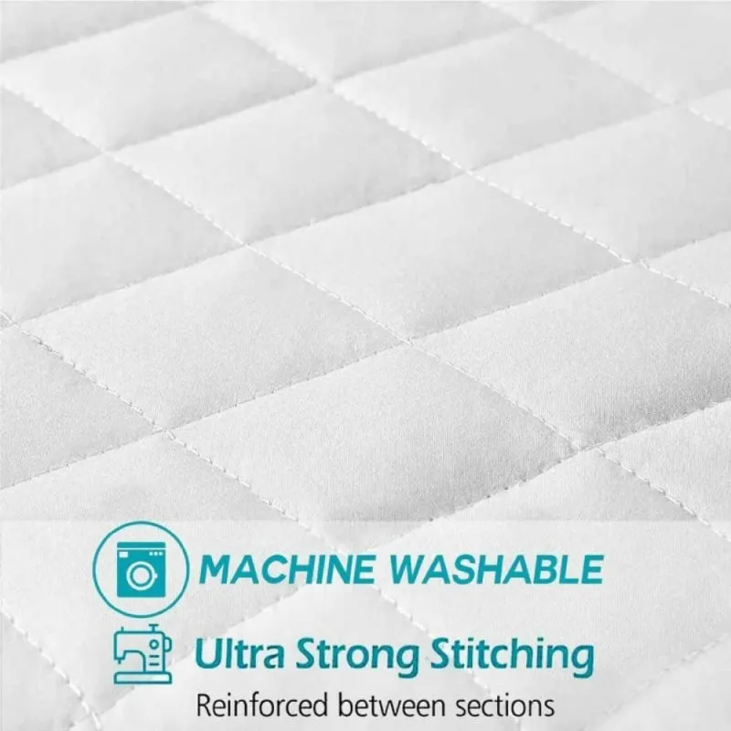 Diamond Pattern Fitted Mattress Topper With Stripes | Soft Mattress Pad