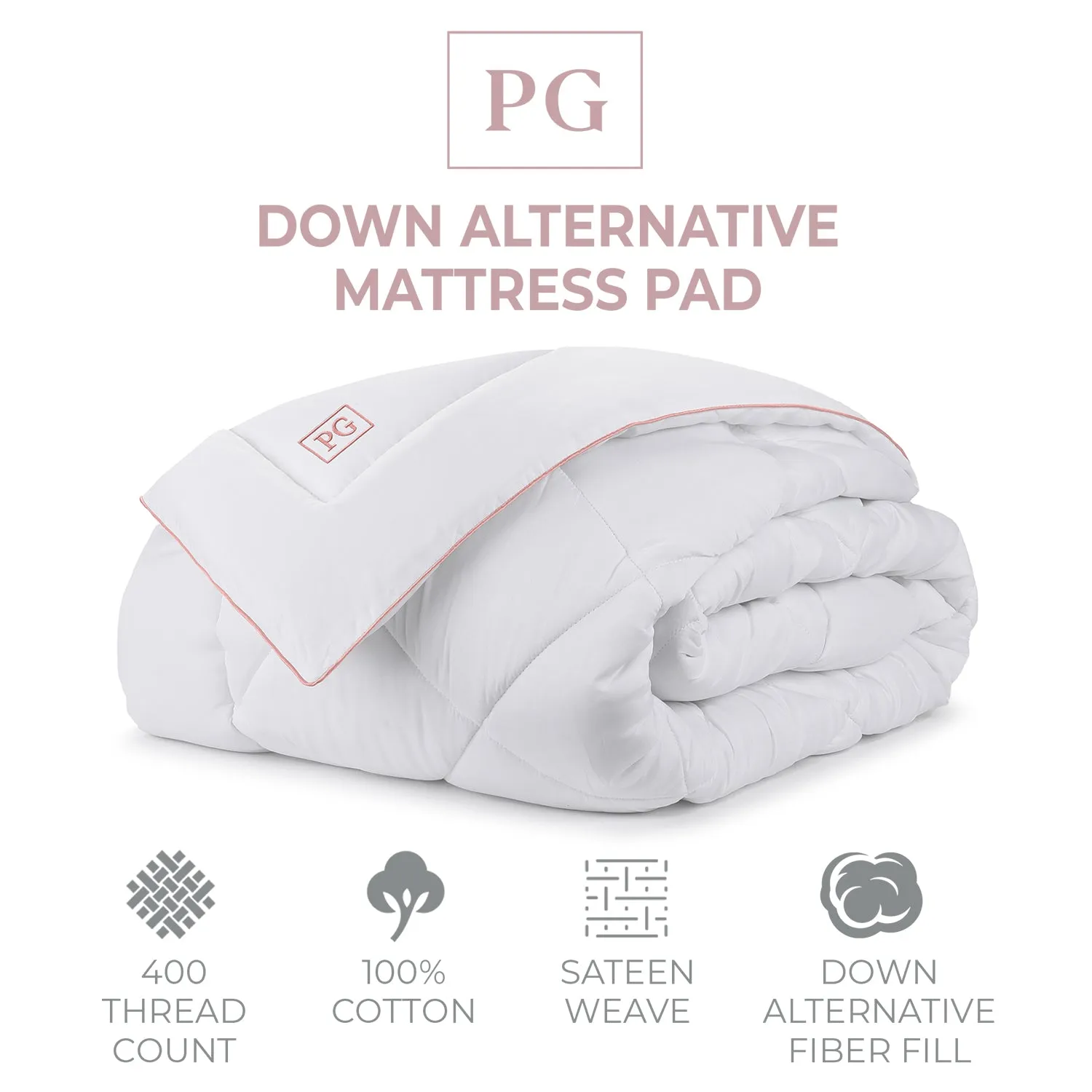 Down Alternative Mattress Pad - Pink