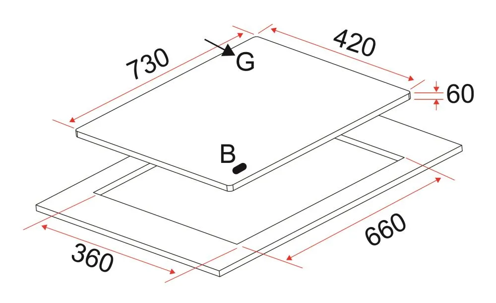 EF EFH 7630 TN VGB Glass Hob EFH7630TNVGB