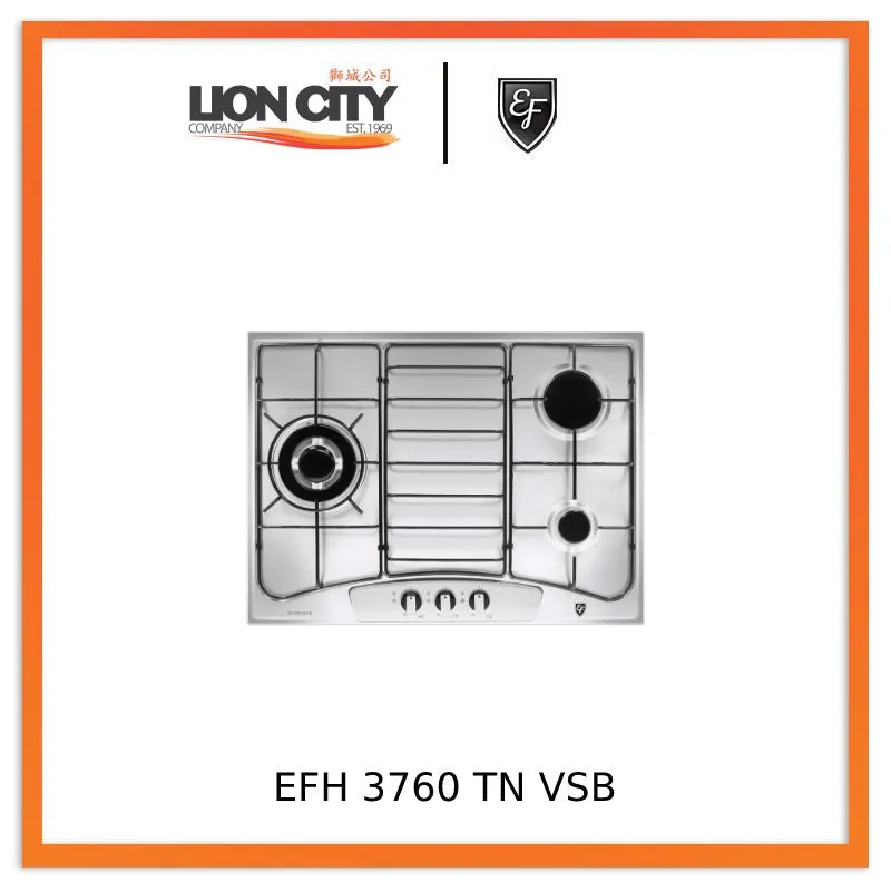 EF EFH3760 68cm 3-Burner Gas Hob (EFH 3760 TN VSB)