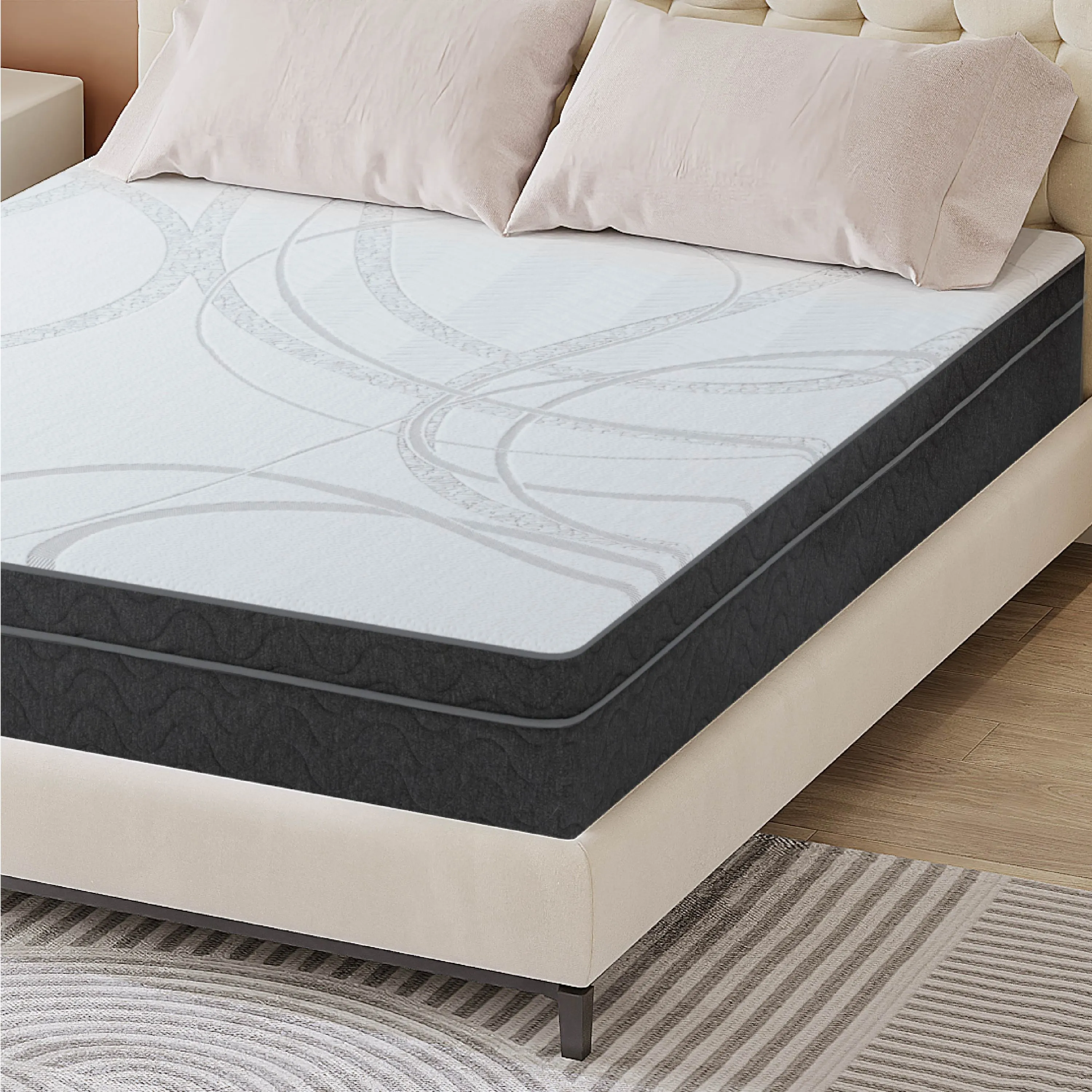 EGO Hybrid 10" Cooling Gel Infused Memory Foam Made in USA CertiPUR-US Certified - California King