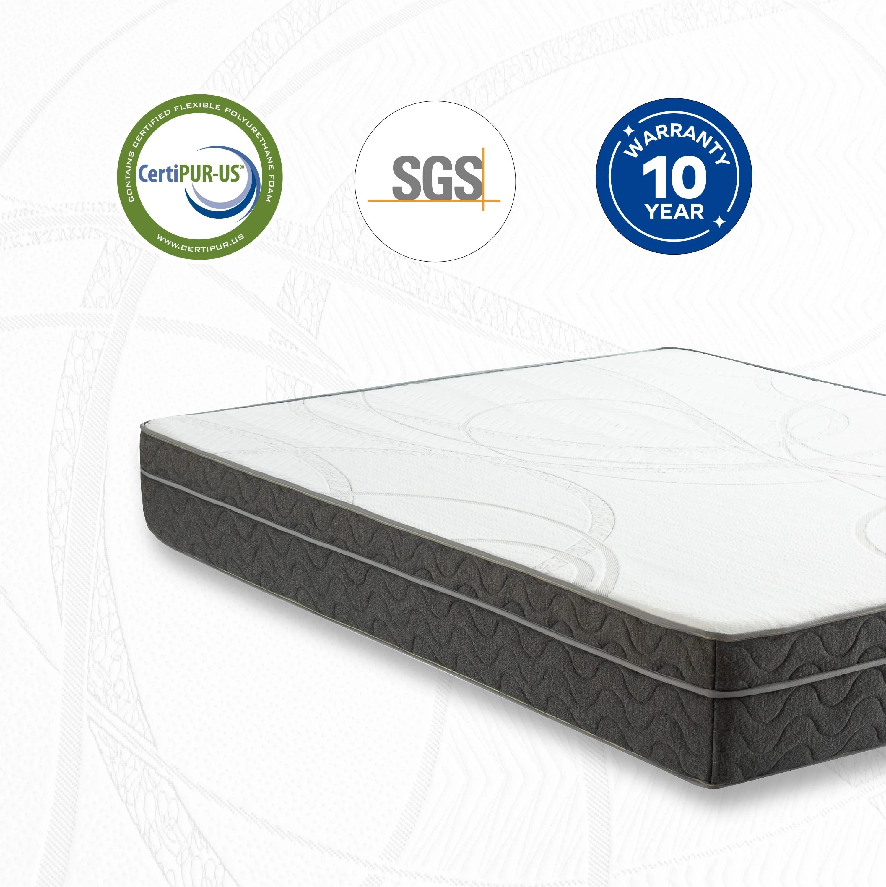 EGO Hybrid 10" Cooling Gel Infused Memory Foam Made in USA CertiPUR-US Certified - California King