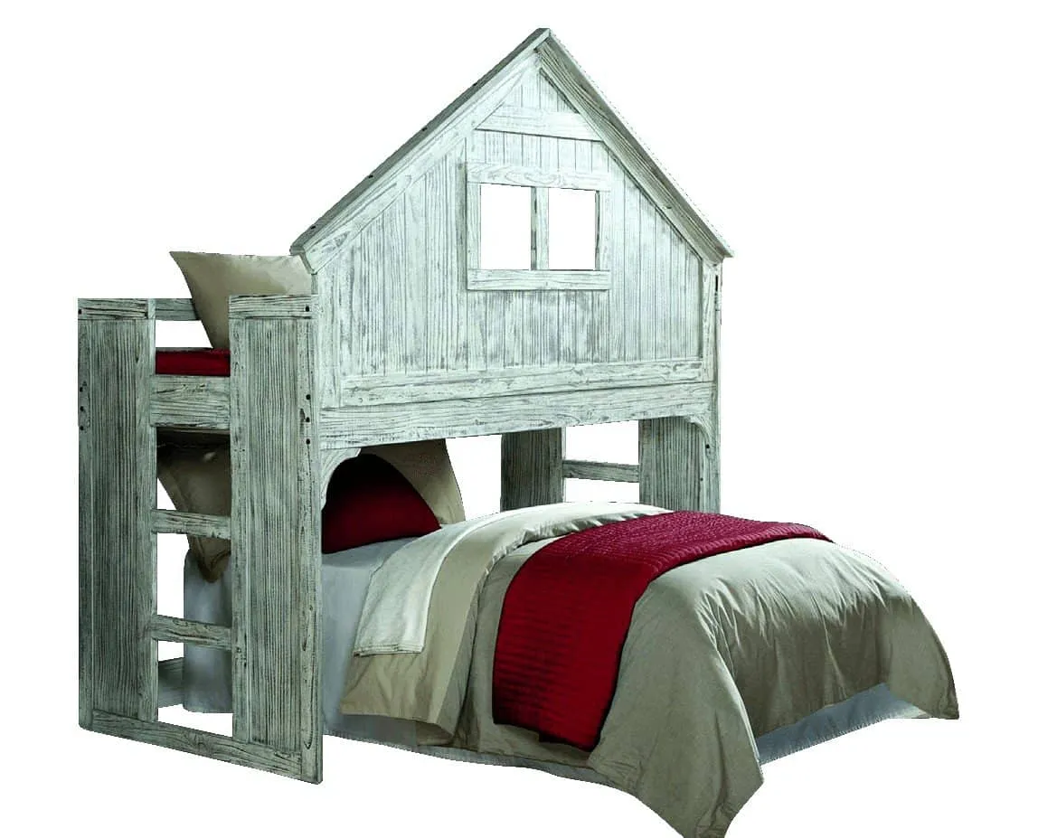 Ethan Distressed Tree House Loft Bed