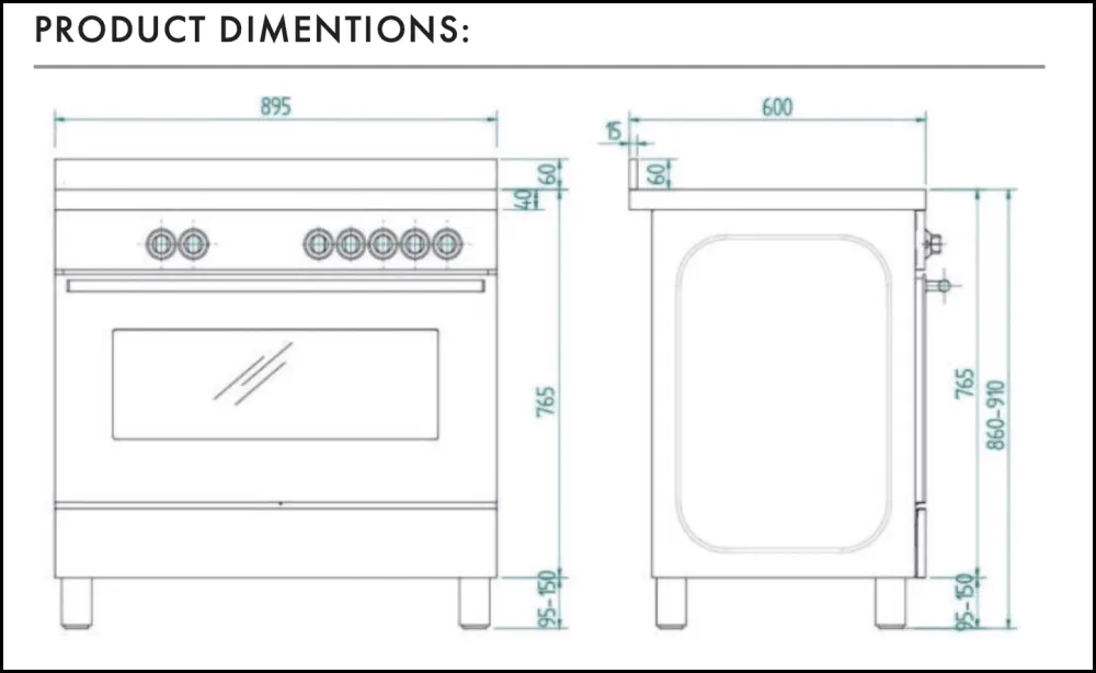 Euro Appliances ECSH900AN 90cm Dual Fuel Anthracite Royal Chiantishire Stove