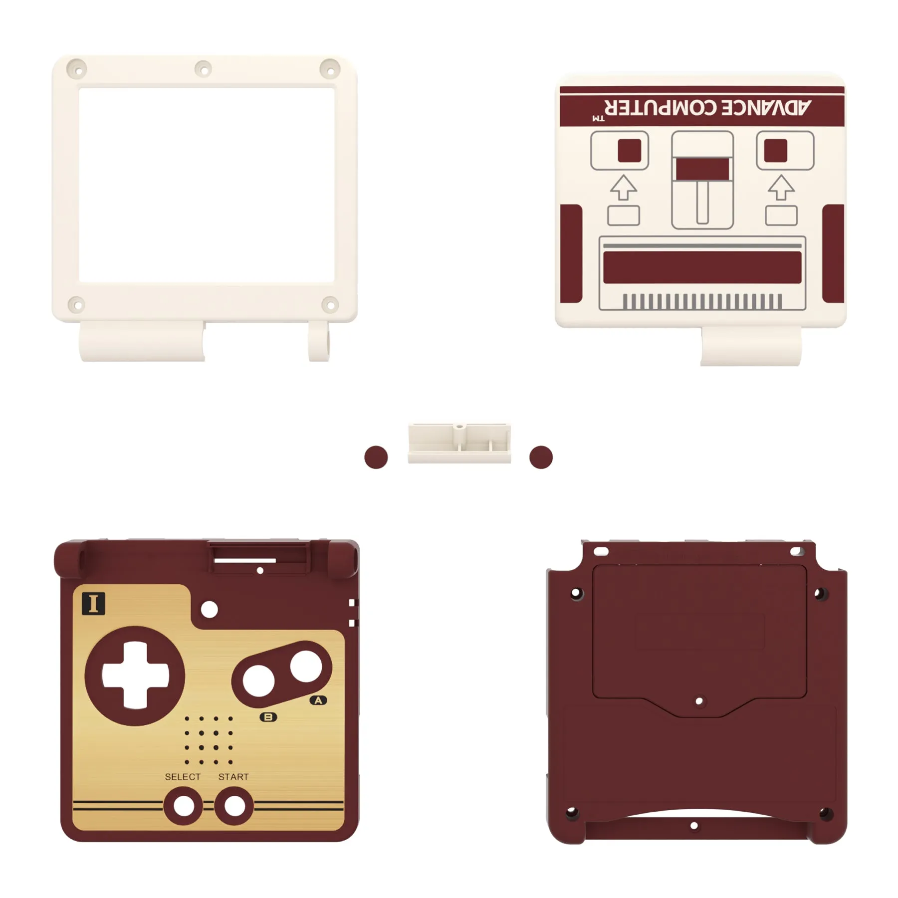 eXtremeRate IPS Ready Upgraded Classic FC Style Custom Replacement Housing Shell for Gameboy Advance SP GBA SP – Compatible with Both IPS & Standard LCD – Console & Screen NOT Included - ASPY006