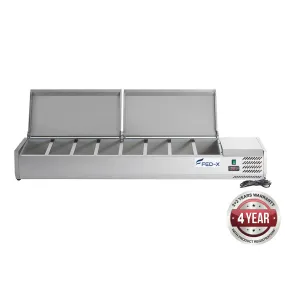 FED-X Salad Bench with Stainless Steel Lids - XVRX1800/380S