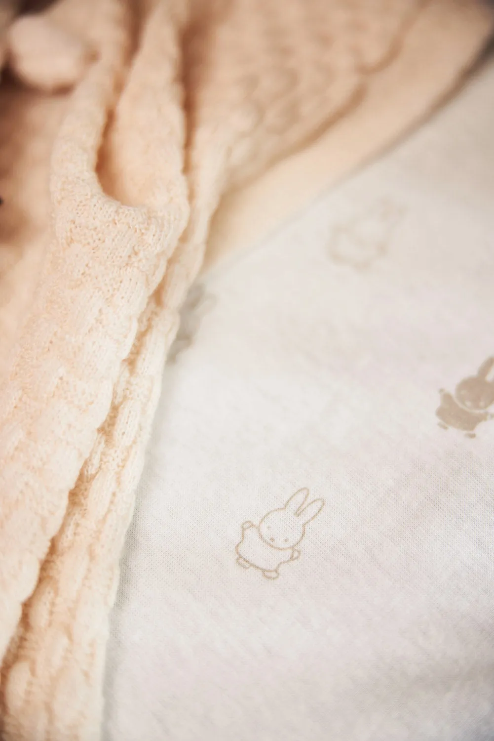 Fitted Sheet Jersey 60x120cm Happy Miffy - Nougat