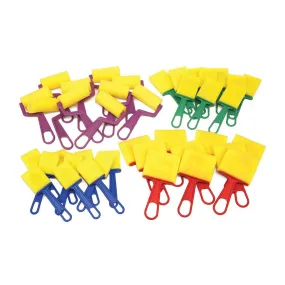 Foam Brush Classroom Pack Assorted Sizes Colors 40 Pieces