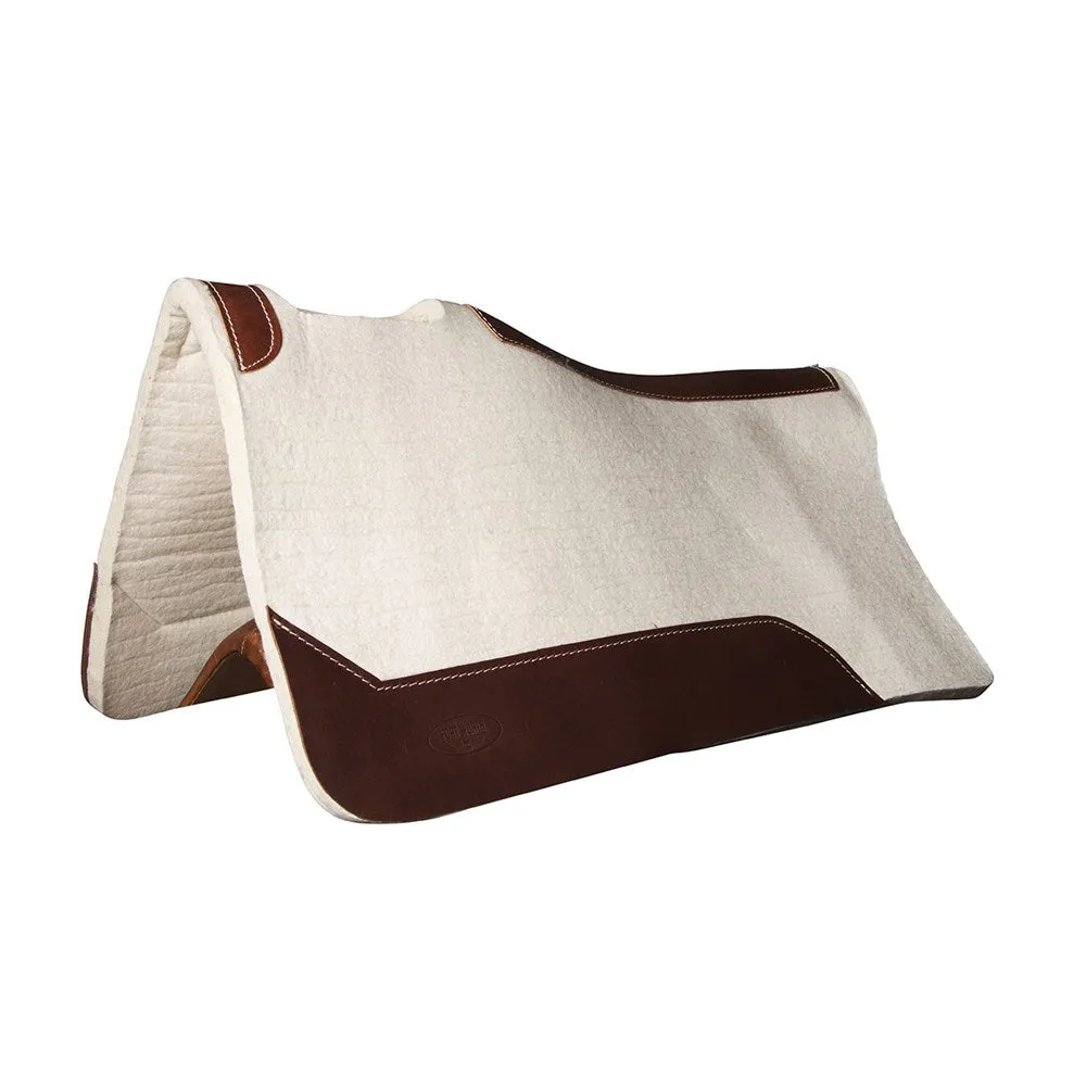 Fort Worth Contoured Saddle Pad - Cream w/Brown Trim