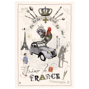 France Panorama Tea Towel by Torchons & Bouchons