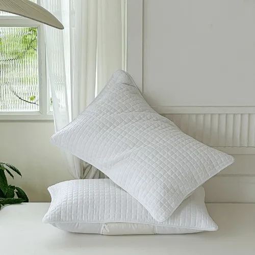 Full Cotton Pillowcases, Breathable & Noiseless, Waterproof, Oil-Proof, Stain-Proof 2 Pack