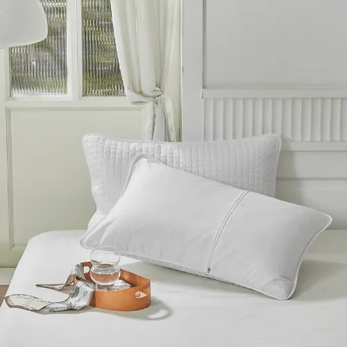 Full Cotton Pillowcases, Breathable & Noiseless, Waterproof, Oil-Proof, Stain-Proof 2 Pack