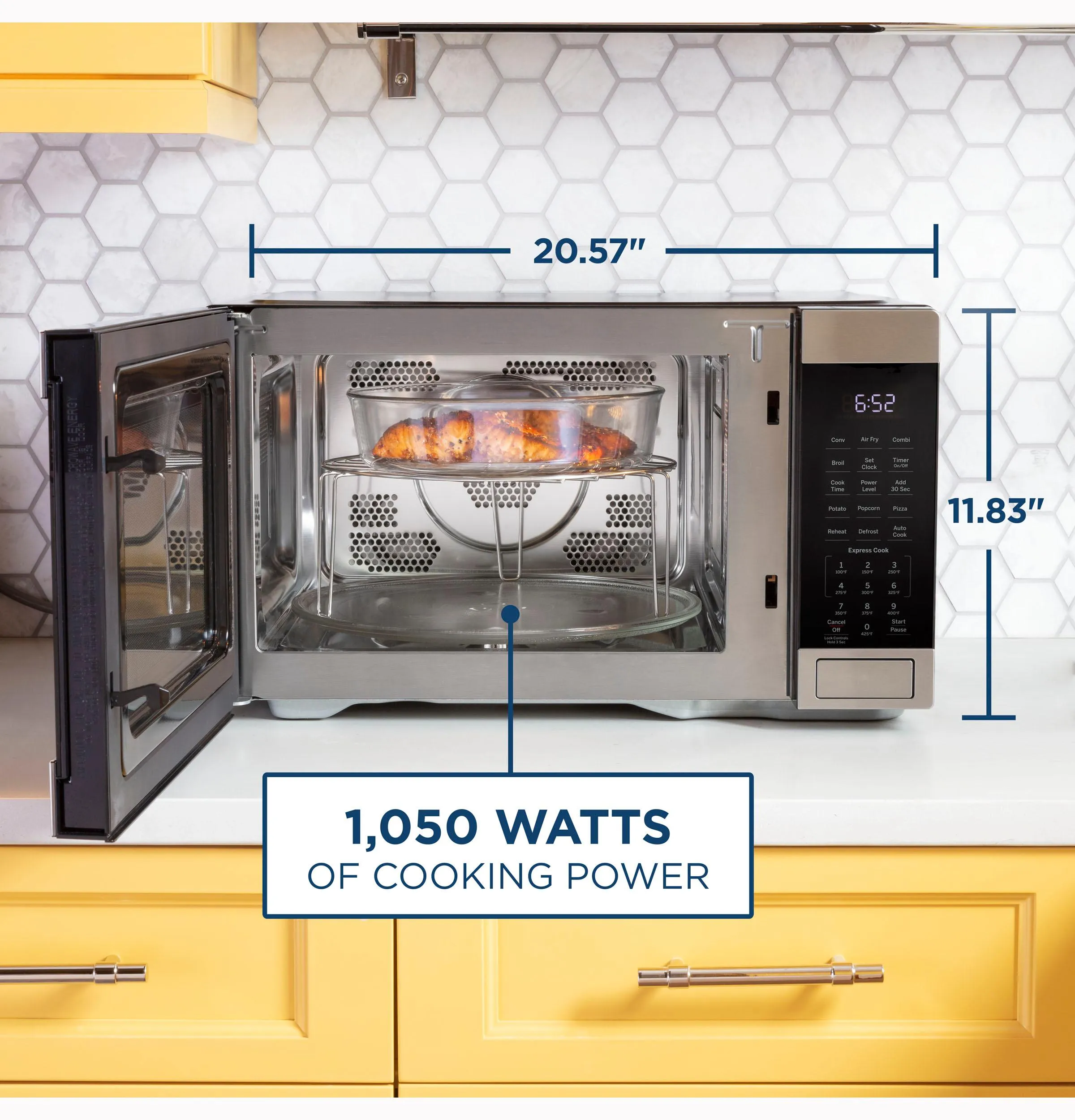 GE® 1.0 Cu. Ft. Capacity Countertop Convection Microwave Oven with Air Fry