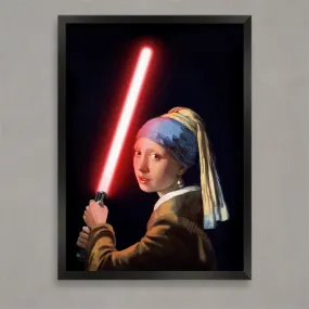 Girl with the lightsaber art print