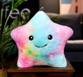 Glowing Colorful Luminous Star Pillow