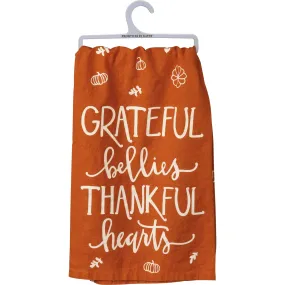 'Grateful Bellies Thankful Hearts' Kitchen Towel