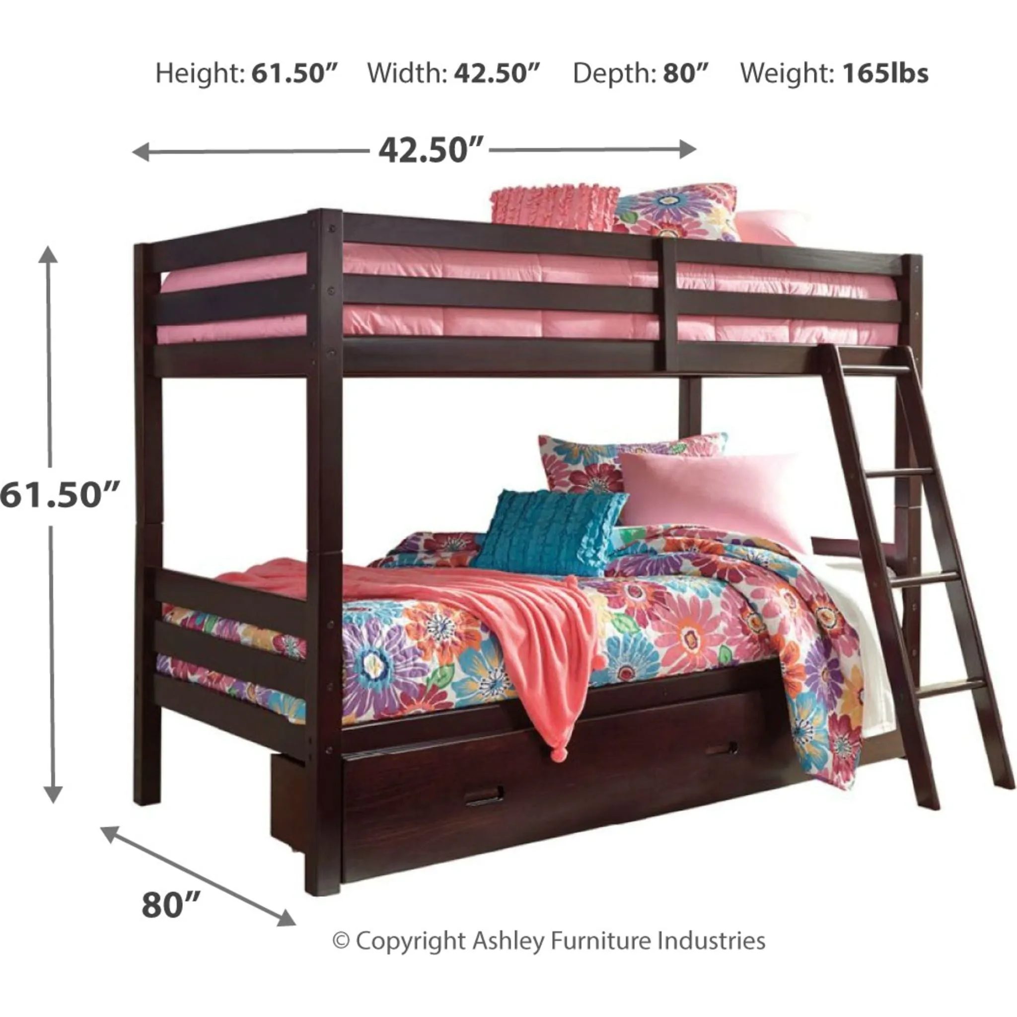 Halanton Twin Bunk Bed with Storage