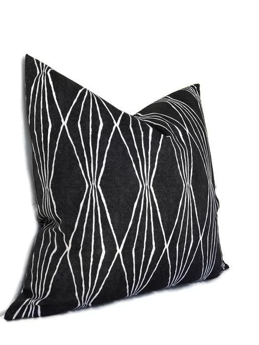 Handcut Shapes Pillow Cover in Charcoal