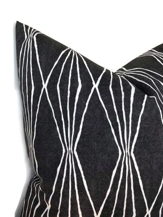 Handcut Shapes Pillow Cover in Charcoal