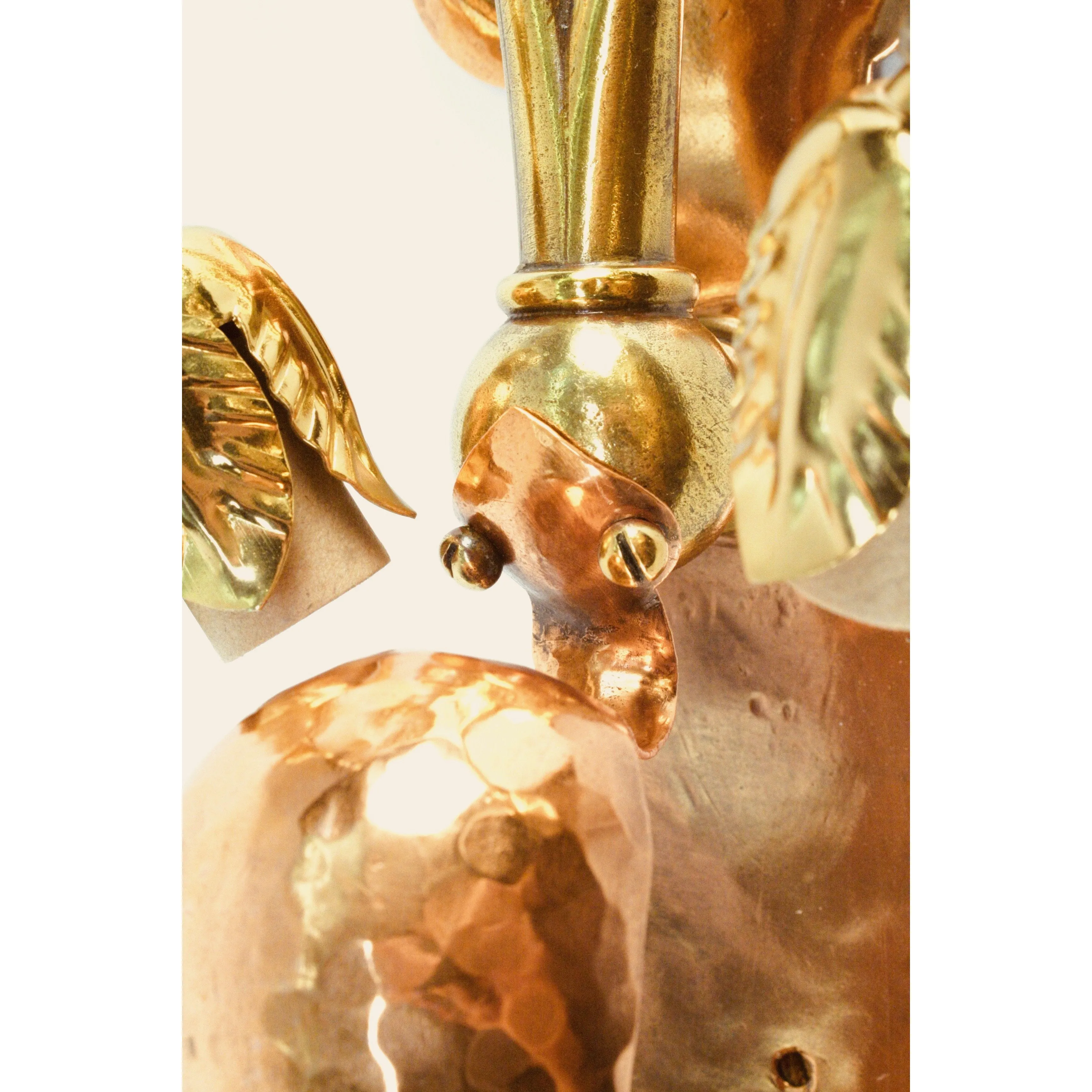 Handmade Arts and Crafts Brass and Copper Art Nouveau Wall Sconces in style of WAS Benson #2059