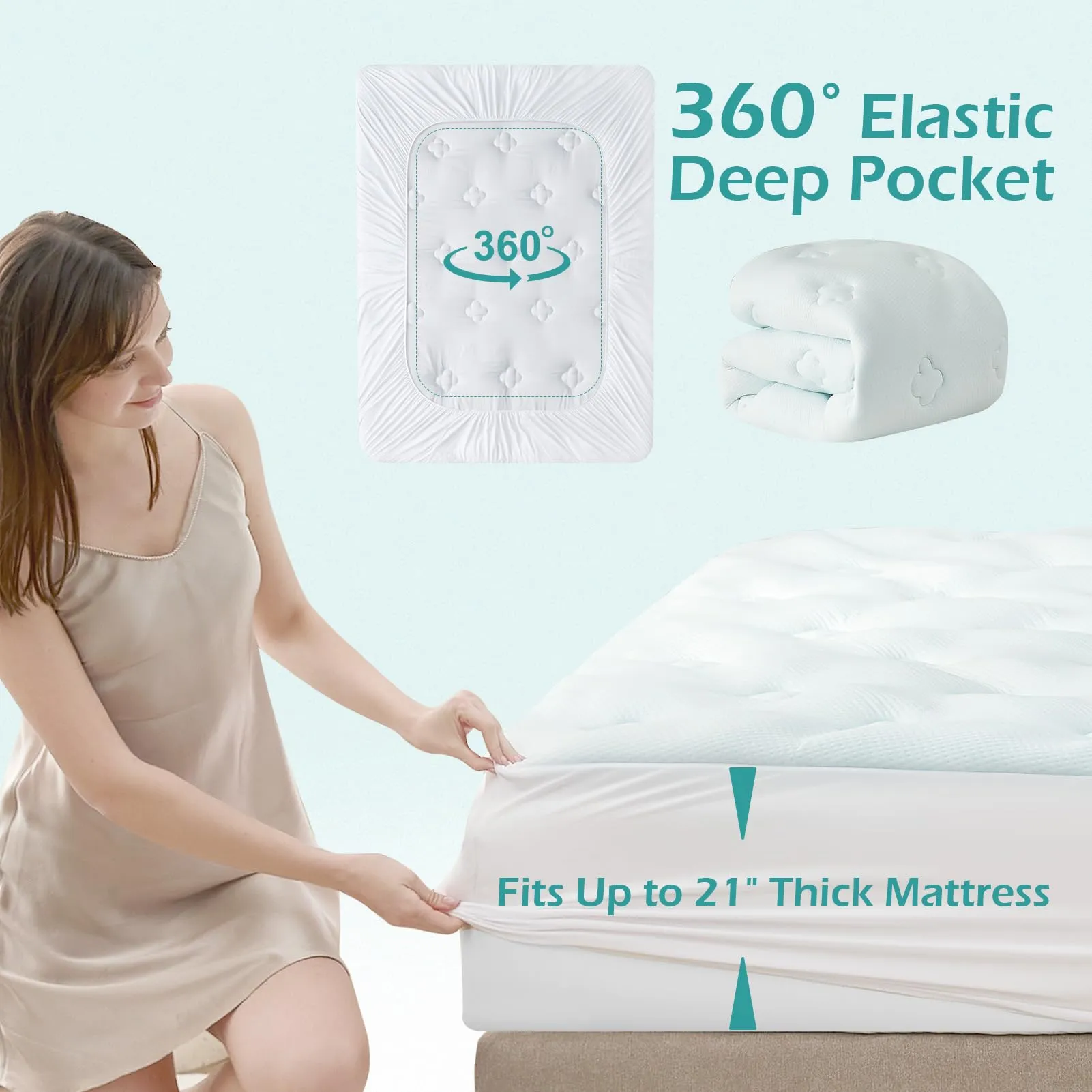 Hansleep Memory Foam Twin XL Mattress Topper for College Dorm Room Essentials, Twin XL Mattress Pad Cover with Deep Pocket, Pillow Top Mattress Topper Twin XL with Gel Foam, 39x80 Inches, White