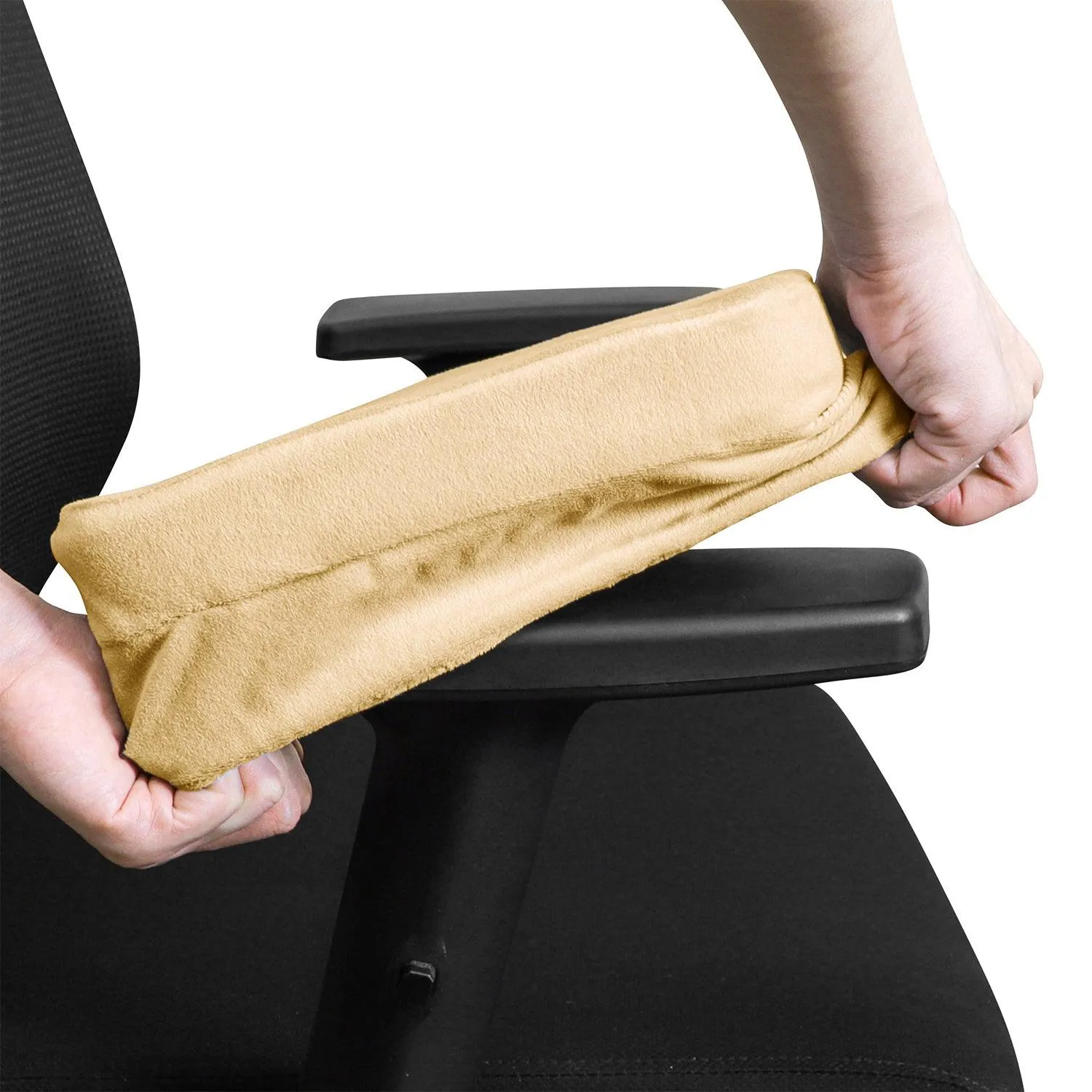 HOKIPO Chair Arm Rest Cushion Pad for Office Chair Comfy Armrest Covers, Beige