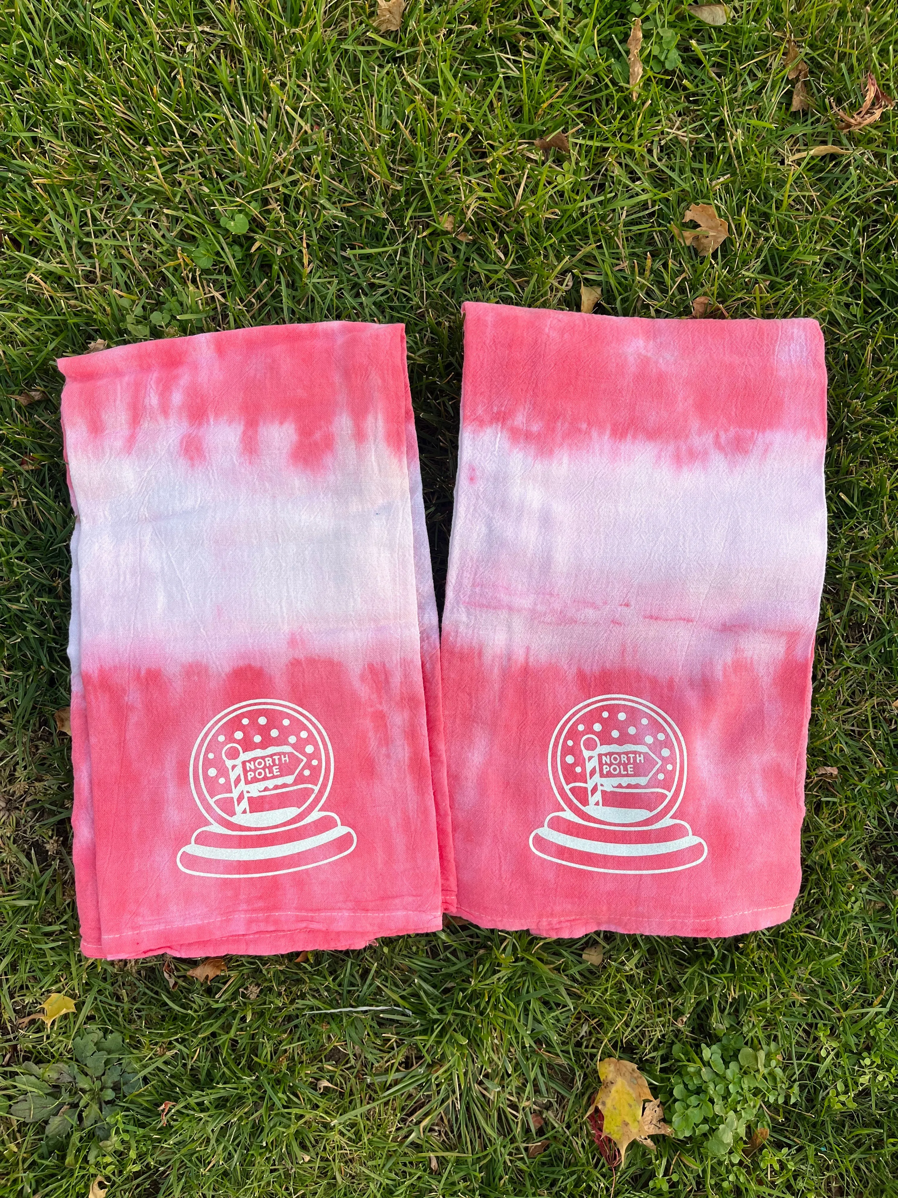 Holiday Tie-Dye Kitchen Towels - North Pole