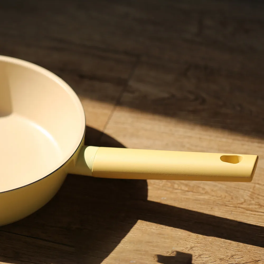 IH Ceramic Wok Pan 24cm Lemon Meringue (KG963311)