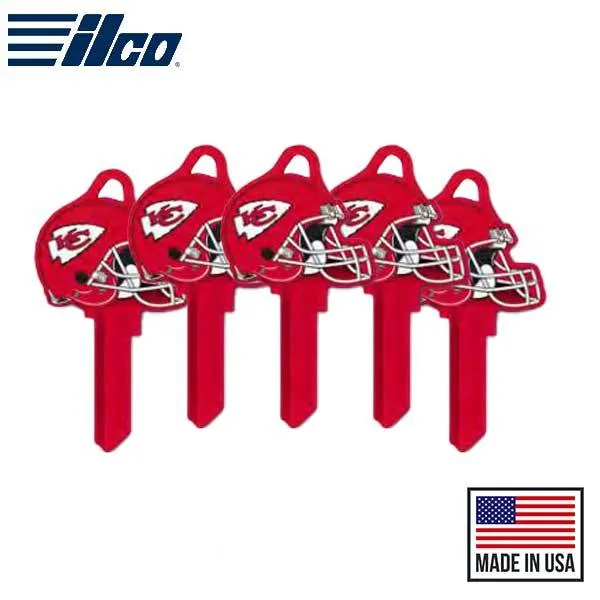 Ilco - NFL TeamKeys - Helmet Edition - Key Blank - Kansas City Chiefs - SC1 (5 Pack)