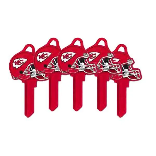 Ilco - NFL TeamKeys - Helmet Edition - Key Blank - Kansas City Chiefs - SC1 (5 Pack)