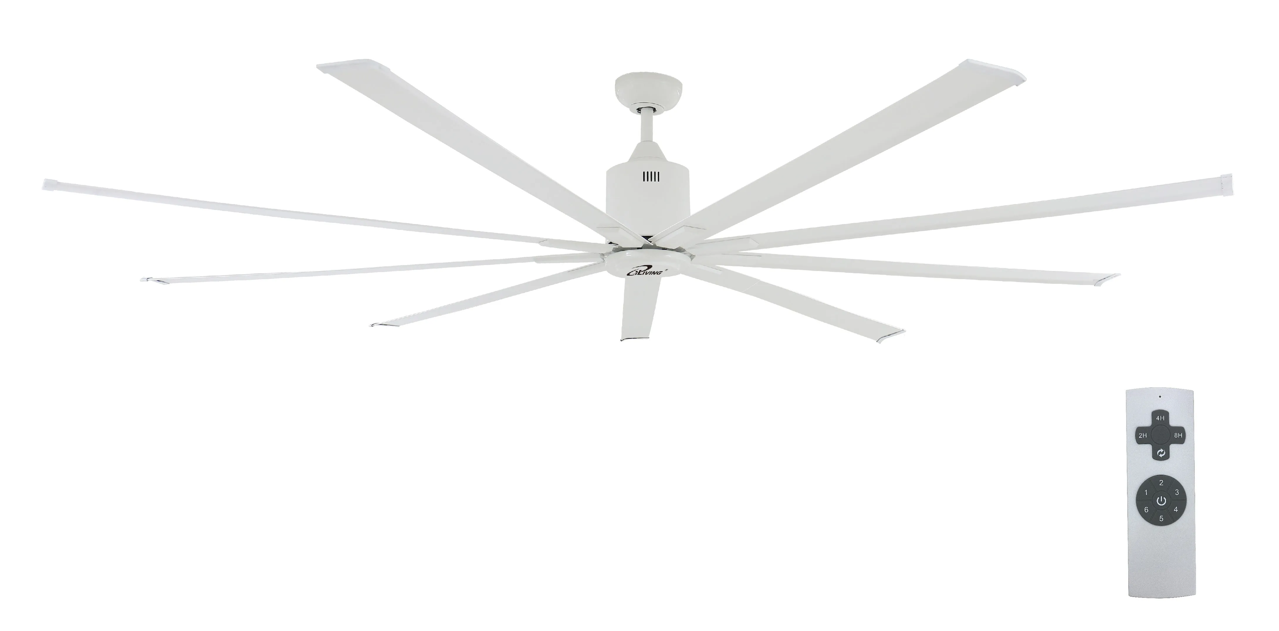 iLiving 88-Inch, 7.3 feet HVLS 9 Blades BLDC Big Ceiling Fan, High Volume Low Speed HVLS Fan, Reversible Industrial Commercial and Residential, with IR Remote