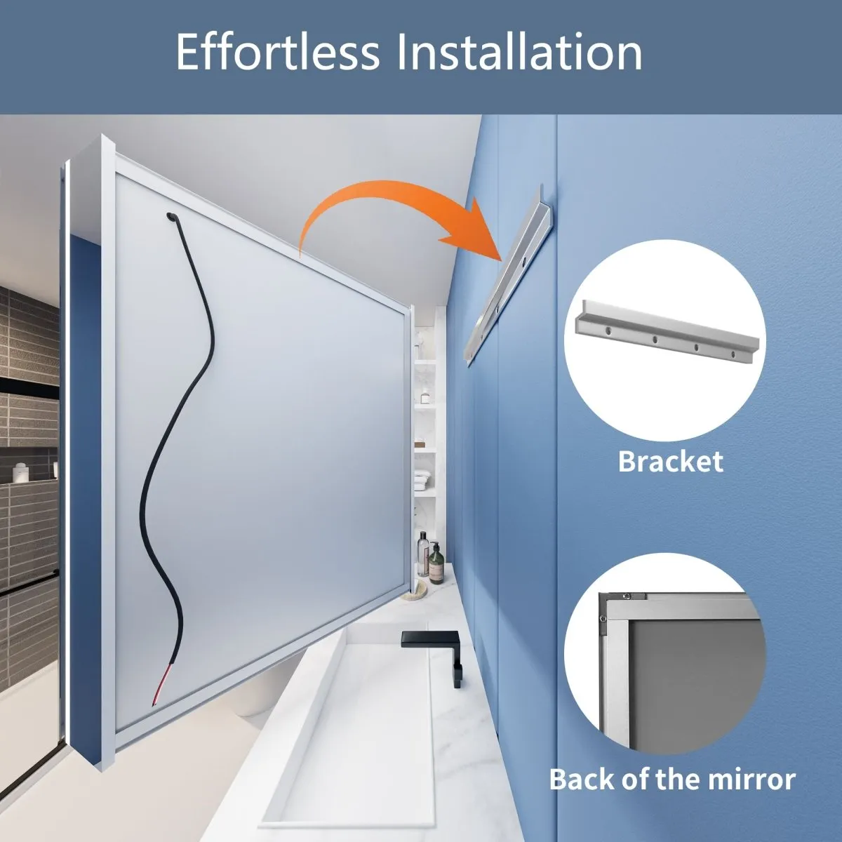 Illusion 24" x 32" LED Lighted Medicine Cabinet with Magnifiers Front and Back Light,Hinge on Left