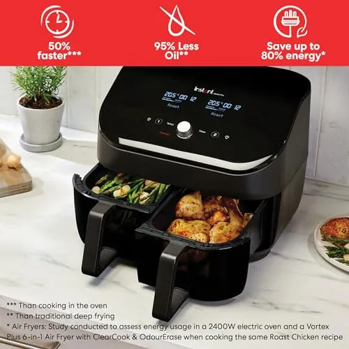 Instant Vortex Plus Dual Air Fryer with Large Double Air Frying Drawers