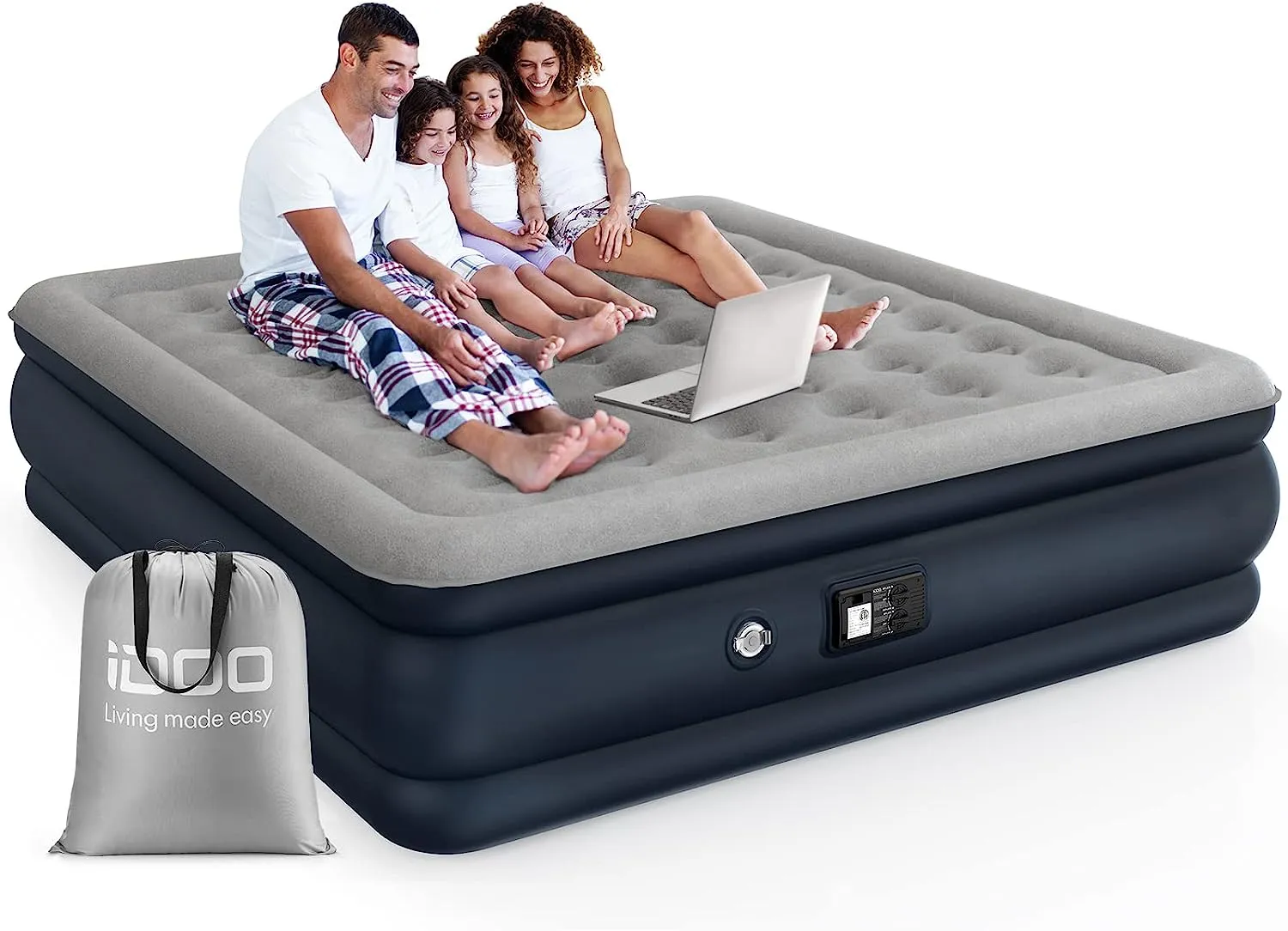 ITEM# 0164   Air Mattress Airbed with Built-in Pump, Blow Up Mattress Fast Inflatable Deflatable, Easy to Store (Watch Video)